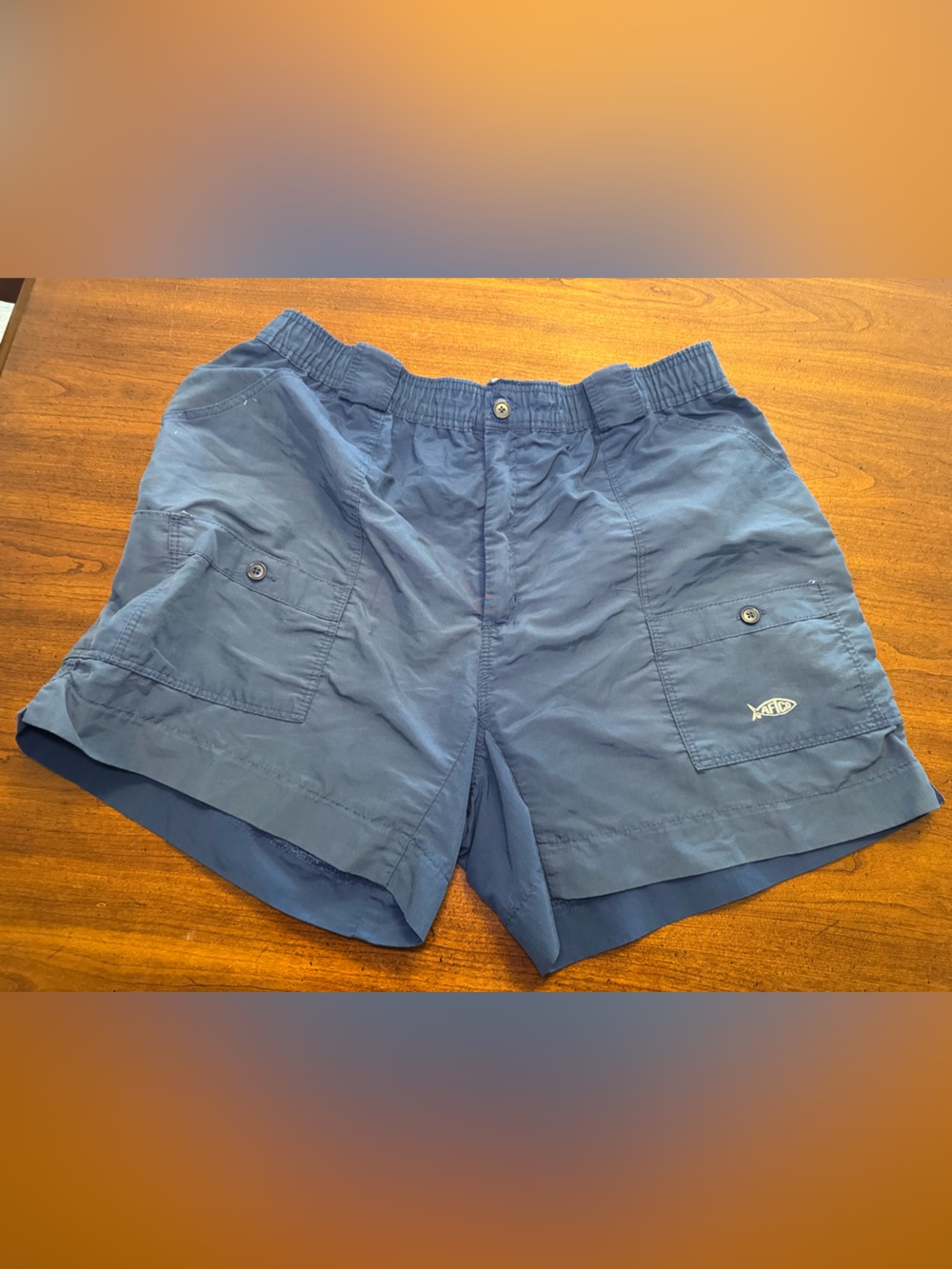 Aftco Original Fishing Shorts Men Size 40 Blue Supplex Nylon